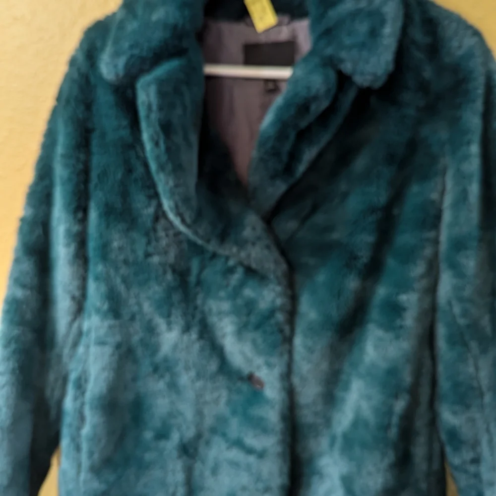 Banana Republic Green Faux Fur Coat - Picture 4 of 9